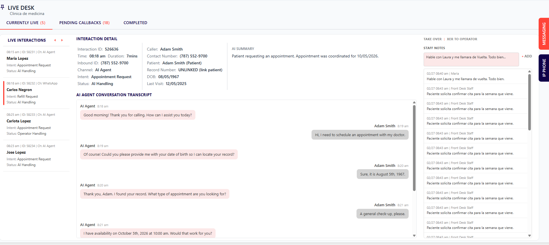 Kayros Assist — Live Desk Interface